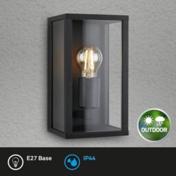 BRILONER Black 1xE27 12W Requires Bulb Outdoor Light - thumbnail 3