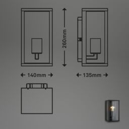 BRILONER Black 1xE27 12W Requires Bulb Outdoor Light - thumbnail 7