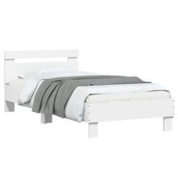 Berkfield Home Bed Frame without Mattress with Headboard White 90x190 cm Single - thumbnail 4