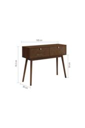 Birlea Herringford Console Table Hall Dressing Table Walnut Parquet Design in Brown - thumbnail 9