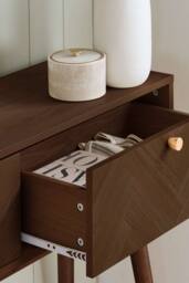 Birlea Herringford Console Table Hall Dressing Table Walnut Parquet Design in Brown - thumbnail 2