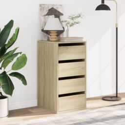 Berkfield Home Corner Chest of Drawers Sonoma Oak 40x41x76 cm Engineered Wood in Brown - Size: 40 x 41 x 76 cm - thumbnail 3
