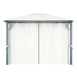Berkfield Home Gazebo with Curtain 300x300 cm Cream Aluminium - thumbnail 5