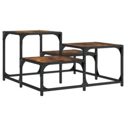 Berkfield Home Coffee Table Smoked Oak 68x68x40 cm Engineered Wood in Brown - Size: 68 x 68 x 40 cm - thumbnail 6