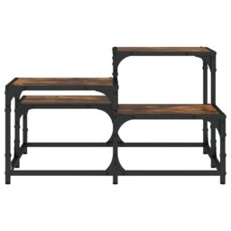 Berkfield Home Coffee Table Smoked Oak 68x68x40 cm Engineered Wood in Brown - Size: 68 x 68 x 40 cm - thumbnail 5