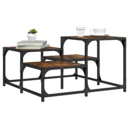 Berkfield Home Coffee Table Smoked Oak 68x68x40 cm Engineered Wood in Brown - Size: 68 x 68 x 40 cm - thumbnail 1