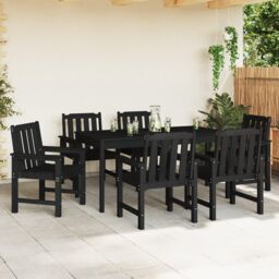 Berkfield Home Garden Dining Chairs 6 pcs Black 65, 5x55, 5x88 cm HDPE - thumbnail 3