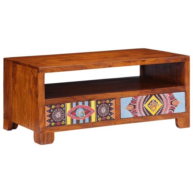 Berkfield Home Coffee Table 90x50x40 cm Solid Wood Acacia in Brown - Size: 90 x 50 x 40 cm - image 1