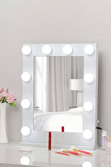 Living and Home Vanity Mirror with Lights, 3 Lighting Modes, Touch Screen Contro, Cosmetic Mirror For Bedroom in White - image 1