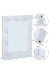 Living and Home Vanity Mirror with Lights, 3 Lighting Modes, Touch Screen Contro, Cosmetic Mirror For Bedroom in White - thumbnail 5