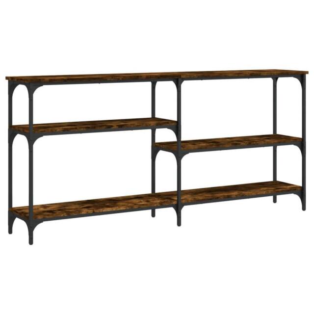 Berkfield Home Console Table Smoked Oak 160x29x75 cm Engineered Wood in Brown - Size: 160 x 29 x 75 cm - image 1