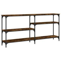 Berkfield Home Console Table Smoked Oak 160x29x75 cm Engineered Wood in Brown - Size: 160 x 29 x 75 cm - thumbnail 6