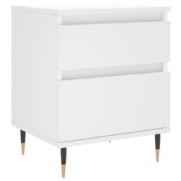 Berkfield Home Modern Bedside Cabinet White 40x35x50 cm Engineered Wood - Size: 40 x 35 x 50 cm - thumbnail 3
