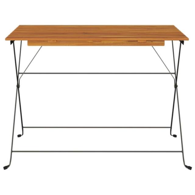 Berkfield Home Beautiful Folding Bistro Table 100x54x71 cm Solid Wood Acacia and in Brown - Size: 100 x 54 x 71 cm - image 1