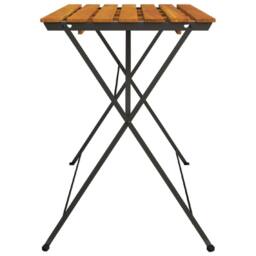 Berkfield Home Beautiful Folding Bistro Table 100x54x71 cm Solid Wood Acacia and in Brown - Size: 100 x 54 x 71 cm - thumbnail 4
