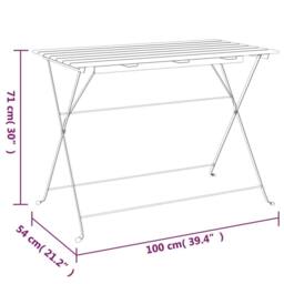 Berkfield Home Beautiful Folding Bistro Table 100x54x71 cm Solid Wood Acacia and in Brown - Size: 100 x 54 x 71 cm - thumbnail 7