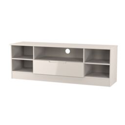 Ready Assembled 2 U Lucca Wide 1 Drawer TV & Media Unit (Ready Assembled) in Taupe - thumbnail 4