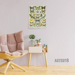 "Artery8 Millot Encyclopedia Page Butterflies Moths Canvas Wall Art Print - Size: W24"" x H32""" - thumbnail 3
