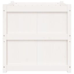 Berkfield Home Garden Planter White 70x70x70 cm Solid Wood Pine - Size: 70 x 70 x 70 cm - thumbnail 5