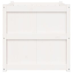 Berkfield Home Garden Planter White 70x70x70 cm Solid Wood Pine - Size: 70 x 70 x 70 cm - thumbnail 6