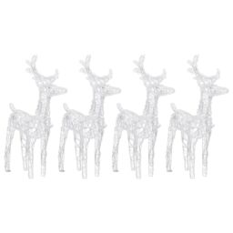 Berkfield Home Christmas Reindeers 4 pcs Blue 160 LEDs Acrylic - thumbnail 3