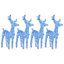 Berkfield Home Christmas Reindeers 4 pcs Blue 160 LEDs Acrylic - thumbnail 2
