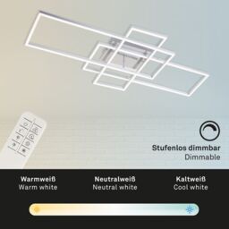 BRILONER Chrome Aluminium 2x17W 1x13W CCT LED Wall & Ceiling Light in Silver - thumbnail 4