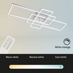BRILONER Chrome Aluminium 2x17W 1x13W CCT LED Wall & Ceiling Light in Silver - thumbnail 5