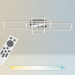 BRILONER Chrome Aluminium 2x17W 1x13W CCT LED Wall & Ceiling Light in Silver - thumbnail 6