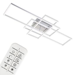 BRILONER Chrome Aluminium 2x17W 1x13W CCT LED Wall & Ceiling Light in Silver - thumbnail 2