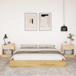 Berkfield Home Bed Frame without Mattress 160x200 cm Solid Wood Oak in Brown - thumbnail 4