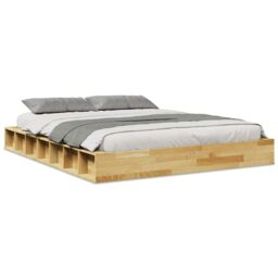 Berkfield Home Bed Frame without Mattress 160x200 cm Solid Wood Oak in Brown - thumbnail 2