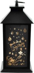Shatchi Christmas Lantern Plastic Black Indoor Xmas Nativity Theme Decorations Battery Operated - thumbnail 3