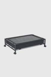 Living and Home Under Bed Steel Storage Organizer Basket Clothes Box with Wheels in Black - thumbnail 6