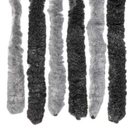 Berkfield Home Soft Fly Curtain Grey & Black 100x230 cm Chenille - thumbnail 5