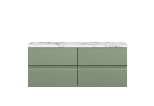 Balterley Mavesyn 4 Drawer Wall Hung Vanity Unit, Satin Green, 1200mm in Green - image 1