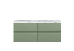 Balterley Mavesyn 4 Drawer Wall Hung Vanity Unit, Satin Green, 1200mm in Green