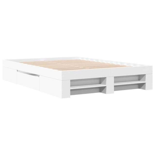 Berkfield Home Durable Bed Frame without Mattress White 140x190 cm Engineered Wood - image 1