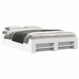Berkfield Home Durable Bed Frame without Mattress White 140x190 cm Engineered Wood - thumbnail 3