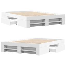 Berkfield Home Durable Bed Frame without Mattress White 140x190 cm Engineered Wood - thumbnail 8