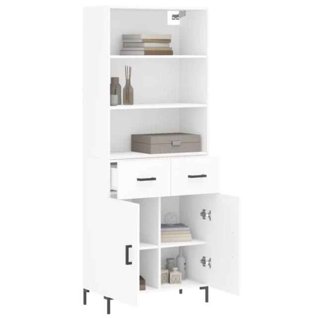 Berkfield Home Highboard White 69.5x34x180 cm Engineered Wood - image 1