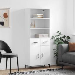 Berkfield Home Highboard White 69.5x34x180 cm Engineered Wood - thumbnail 2