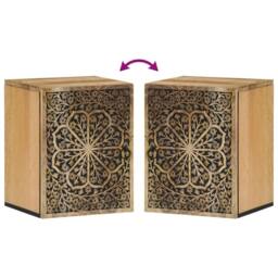 Berkfield Home Bathroom Wall Cabinet 38x33x48 cm Solid Wood Mango in Brown - Size: 38 x 33 x 48 cm - thumbnail 6