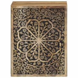 Berkfield Home Bathroom Wall Cabinet 38x33x48 cm Solid Wood Mango in Brown - Size: 38 x 33 x 48 cm - thumbnail 3