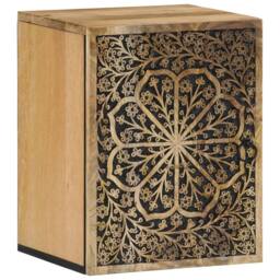 Berkfield Home Bathroom Wall Cabinet 38x33x48 cm Solid Wood Mango in Brown - Size: 38 x 33 x 48 cm