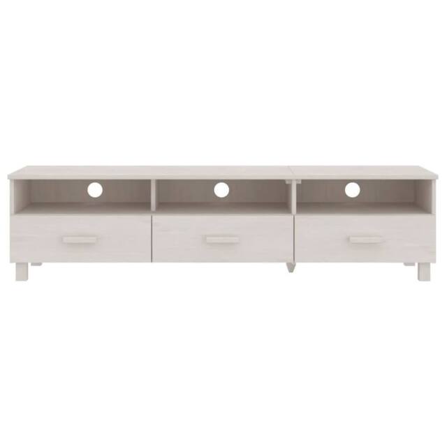 Berkfield Home TV Cabinet HAMAR White 158x40x40 cm Solid Wood Pine - Size: 158 x 40 x 40 cm - image 1