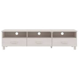 Berkfield Home TV Cabinet HAMAR White 158x40x40 cm Solid Wood Pine - Size: 158 x 40 x 40 cm