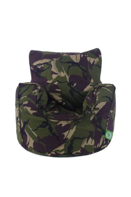 Bean Lazy Men's Cotton Green Army Camo Bean Bag Arm Chair with Beans Child / Teen size - Size: Large - image 1