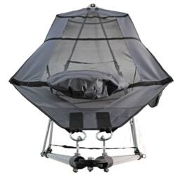 NESTLUNE Hammock with Metal Frame Stand Garden Camping in Grey - Size: 100 cm x 15 cm - thumbnail 3