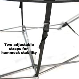 NESTLUNE Hammock with Metal Frame Stand Garden Camping in Grey - Size: 100 cm x 15 cm - thumbnail 4